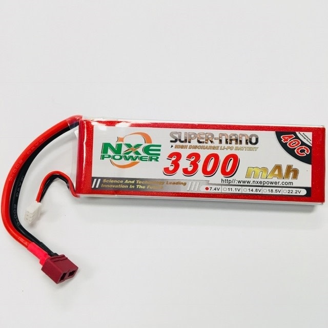 Battery LiPo NXE 7.4v 3300mah 40c Soft case w/Deans