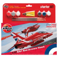 Plastic Kits Airfix 1:72 Scale - Medium Starter Set - Raf Red Arrows Hawk