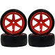 Wheels Hobby Details Rubber Tyres Set 61x26mm Red 1/10