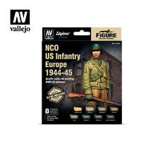 Paint VALLEJO Model Colour Alpine NCO US Infantry Europe 1944-45 Acrylic 8 Colour Paint Set W/ Figure