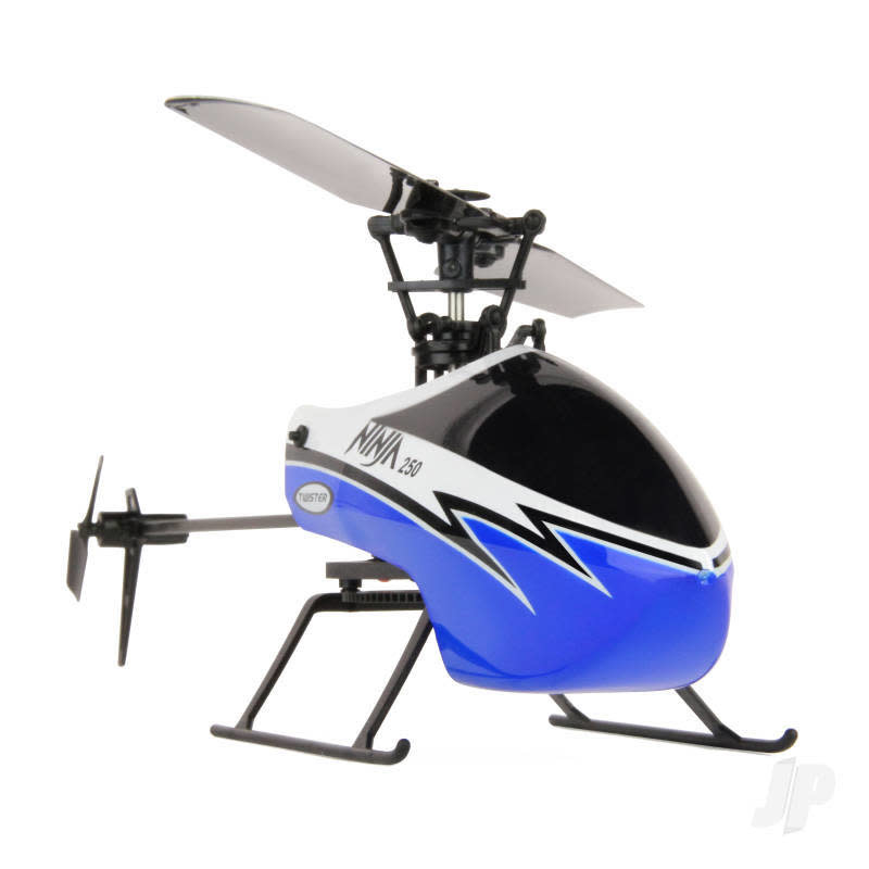 Heli Elect Twister Ninja 250 Blue Flybarless Helicopter 6 Axis Stabilization & Altitude Hold