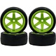 Wheels Hobby Details Rubber Car Wheel Set (4) Green 1/10