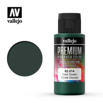 Plastic Kits VALLEJO Premium Colour Dark Green 60 Ml Acrylic Airbrush Paint