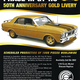 Diecast CLASSIC CARLECTABLES Diecast 1/18 Scale Ford XY Falcone Phase III GT-HO 50th Anniversary Gold Livery