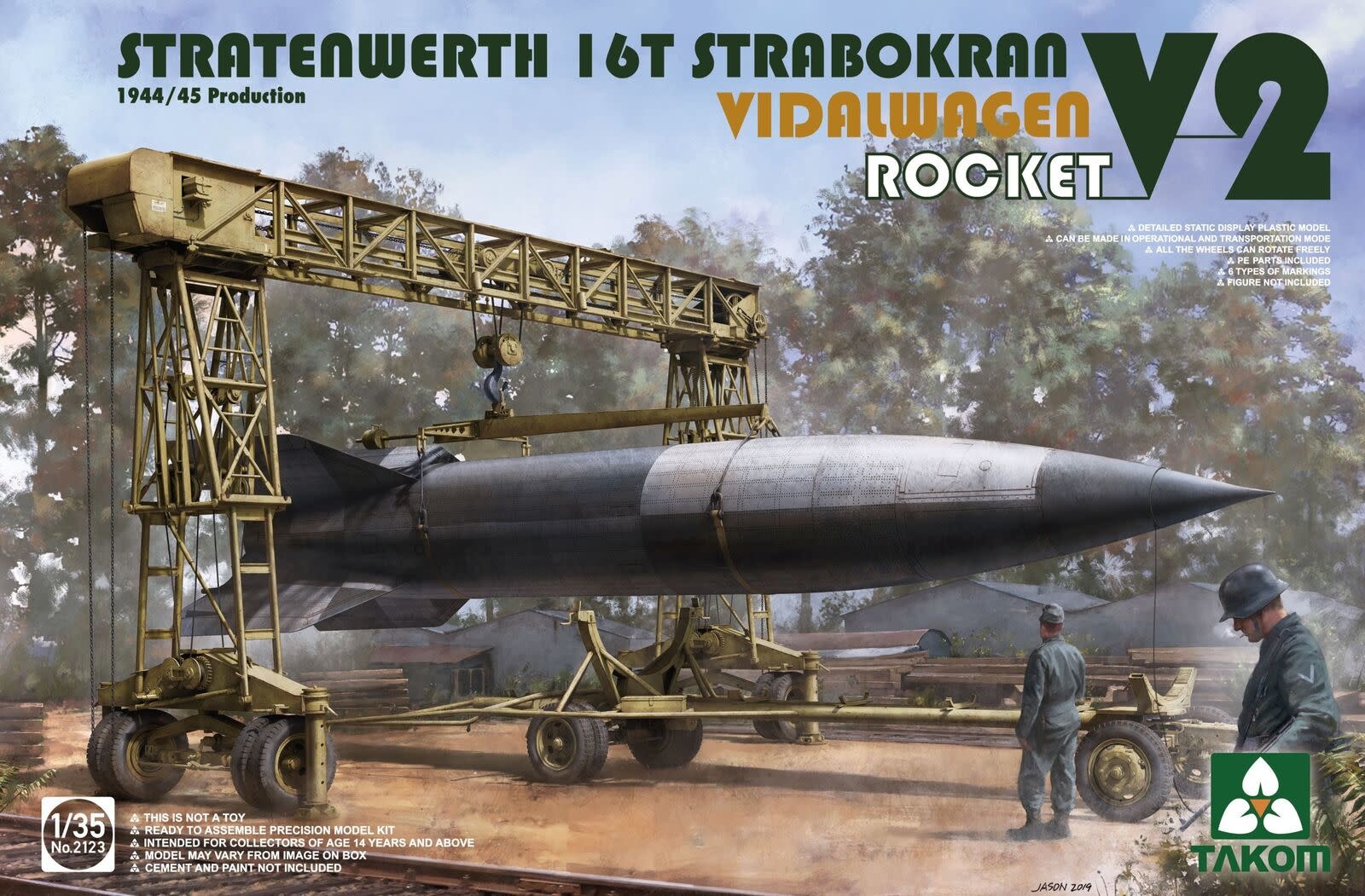 Plastic Kits TAKOM  1/35 Scale - Stratenwerth 16T Strabokran 1944/45 Production / V-2 Rocket/ Vidalwagen
