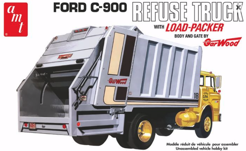 Plastic Kits AMT 1:25 Scale - Ford C-600 Gar Wood Load Packer Garbage Truck