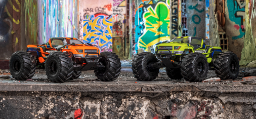 Cars Elect RTR HOBBYTECH Rogue Terra Brushed RTR 1-10th Offroad Monster Truck - Yellow (deans)(Top adj Speed)