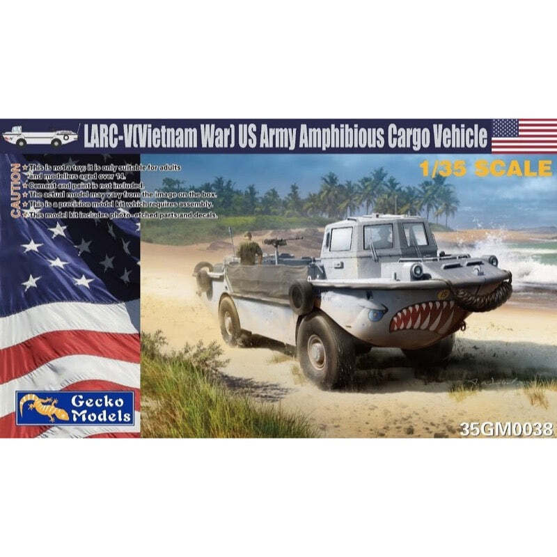 Plastic Kits Gecko  1/35 Scale - LARC-V (Vietnam War) US Army Amphibious Cargo Vehicle Plastic Model Kit