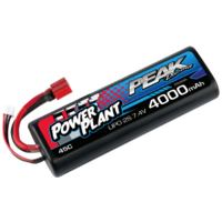 Battery LiPo Peak Racing Power Plant Lipo 4000 7.4 V 45C (Black case, Deans Plug) 2S/2CELL