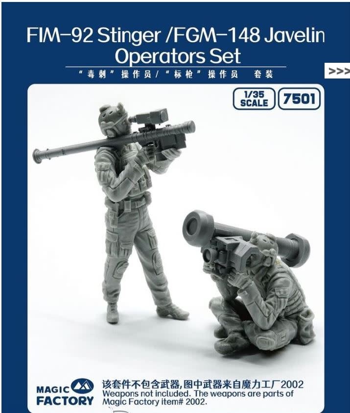 Plastic Kits MAGIC FACTORY  1/35 Scale - Stinger/Javelin Operators Set (Resin) Model Kit