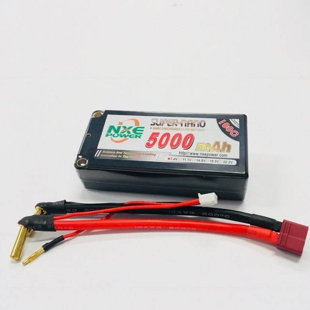 Battery LiPo NXE 7.4v 5000mah 100c Shorty HC 5mm/Dean (25.1x46.5x95.5)