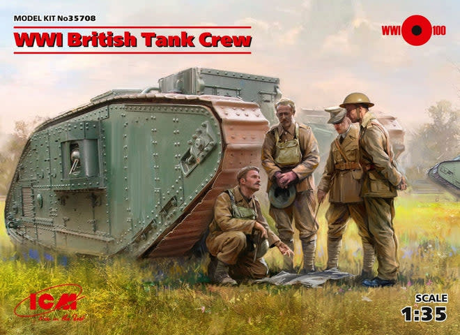 Plastic Kits ICM  1:35 Scale - Wwi British Tank Crew (4)