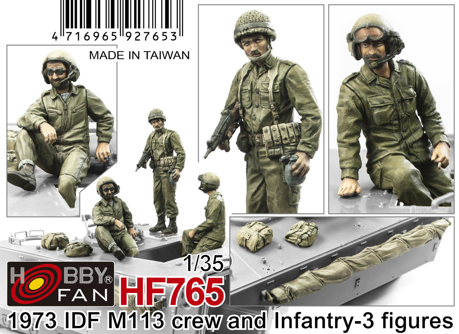 Plastic Kits AFV CLUB  1/35 Scale - 1973 IDF M113 Crew & Infantry - 3 Figures W/Accessories Plastic Model Kit