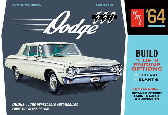 Plastic Kits AMT  1/25 Scale - 1964 Dodge 330 Plastic Model Kit