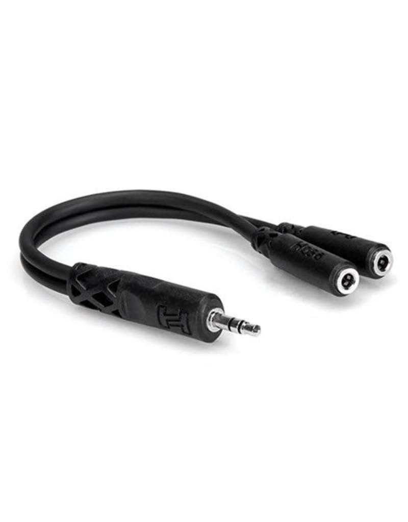 Hosa Y Cable 3.5 mm TRS to Dual 3.5 mm TRSF Ideal for duplicating Stereo signal.