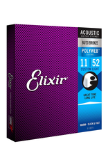 Elixir 11-52 Polyweb 80/20 Acoustic Custom Light  Elixir 11025
