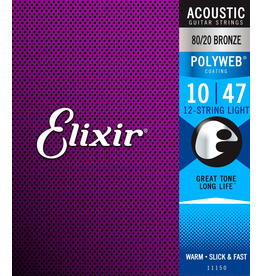 Elixir Acoustic Poly - 12 St. Light 12 String Acoustic String - Light Gauge - Poly