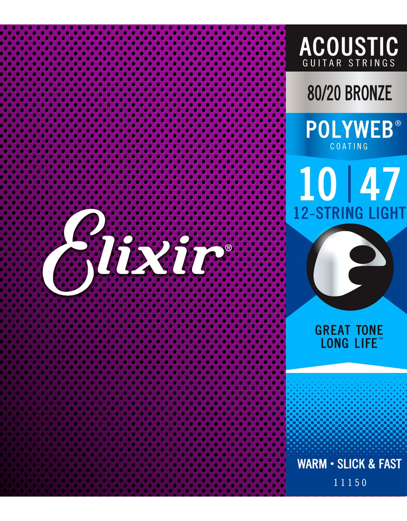 Elixir Acoustic Poly - 12 St. Light 12 String Acoustic String - Light Gauge - Poly