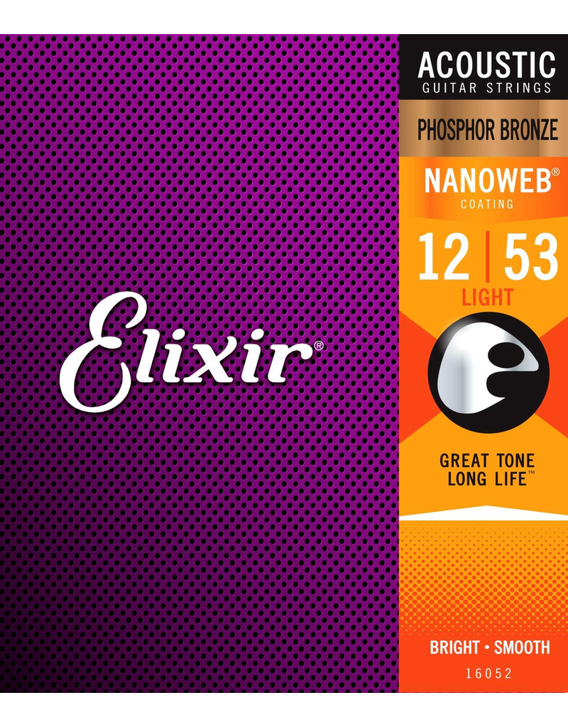 Elixir 12-53 Nanoweb Phosphor Bronze Acoustic Light Elixir 16052