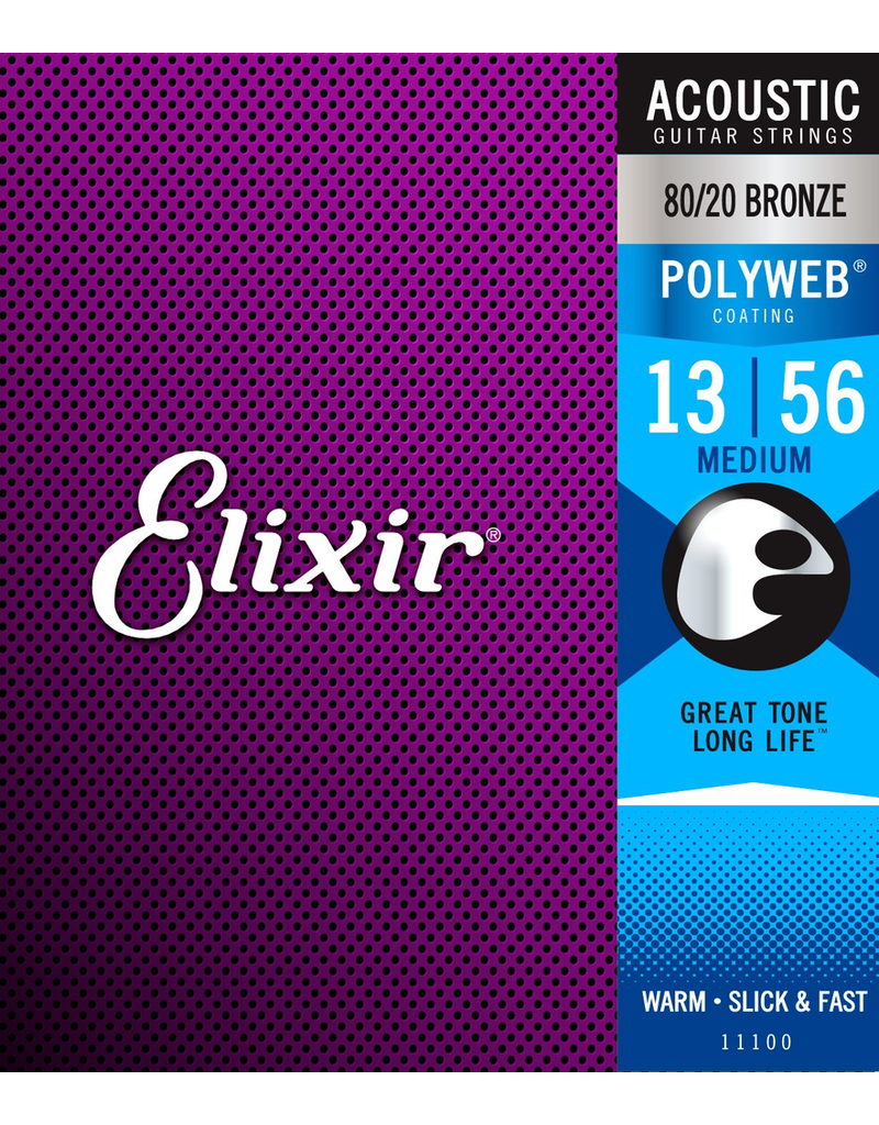 Elixir 13-56 Polyweb 80/20 Acoustic Medium Elixir 11100
