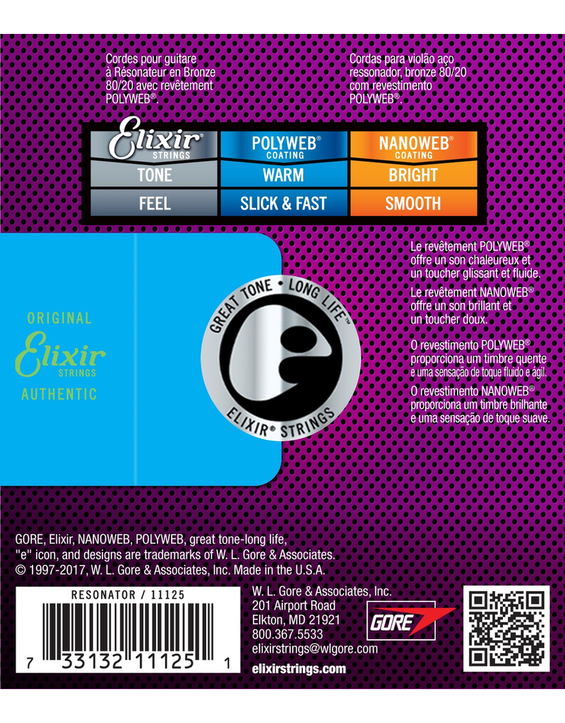 Elixir 16-56 Polyweb 80/20 Acoustic Resonator Elixir 11125