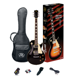 SX LP Style Electric Guitar Kit, Black