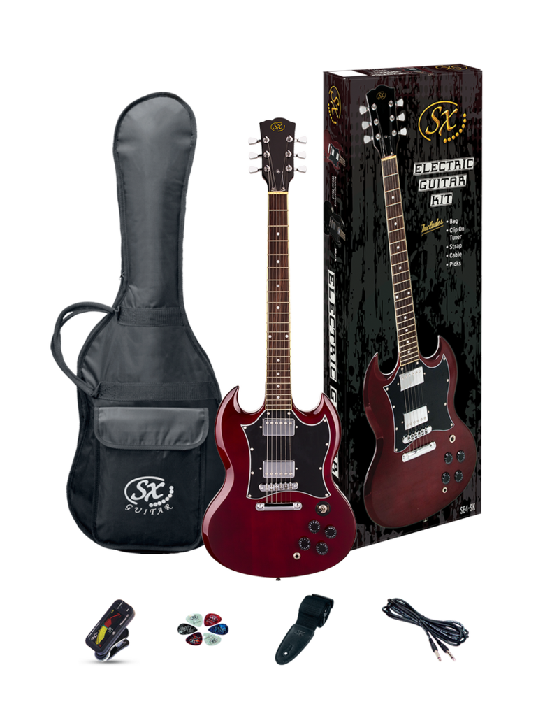 SX SG Style Electric Guitar Kit, Wine Red