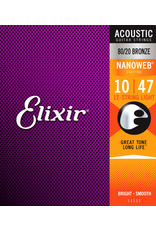 Elixir 10-47 Nanoweb 80/20 Acoustic 12st Light Elixir 11152