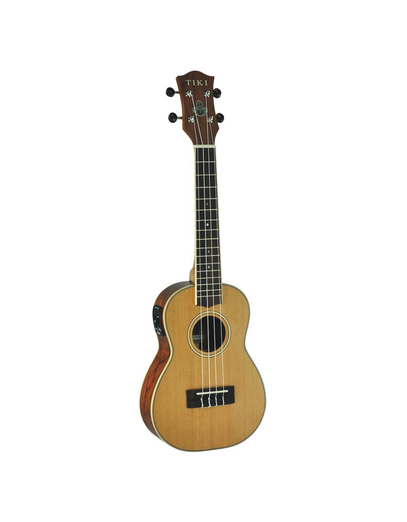 TIKI Cedar Solid Top Concert Ukulele + Pickup