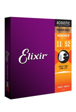 Elixir 11-52 Nanoweb Phosphor Bronze Acoustic Custom Light Elixir 16077