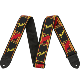 Fender 2" Monogrammed Strap, Black/Yellow/Red