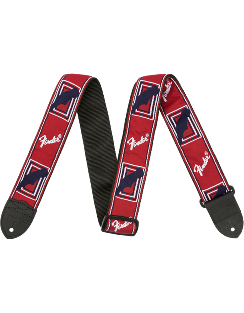 Fender 2" Monogrammed Strap, Red/White/Blue