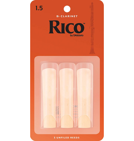 Rico Rico Bb Clarinet Reeds (3 pack) 1.5 Traditional(Orange)