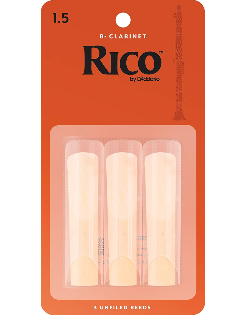 Rico Rico Bb Clarinet Reeds (3 pack) 1.5 Traditional(Orange)