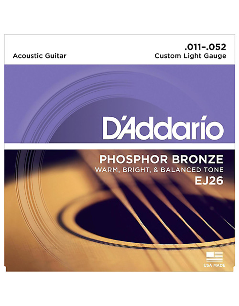 D'addario EJ26 Acoustic 11-52 Custom Light