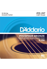 D'addario 12-String EJ38 Acoustic 10-17  Light