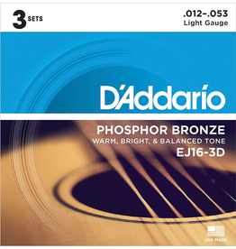 D'addario 3-Sets EJ16 Acoustic 12-53 Light