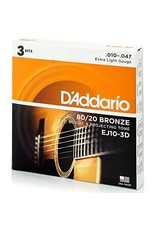 D'addario 3-Sets EJ15 Acoustic 10-47 Extra Light