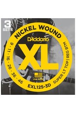 D'addario 3-Sets EXL125 Electric 9-46 Super Light Top / Regular Bottom