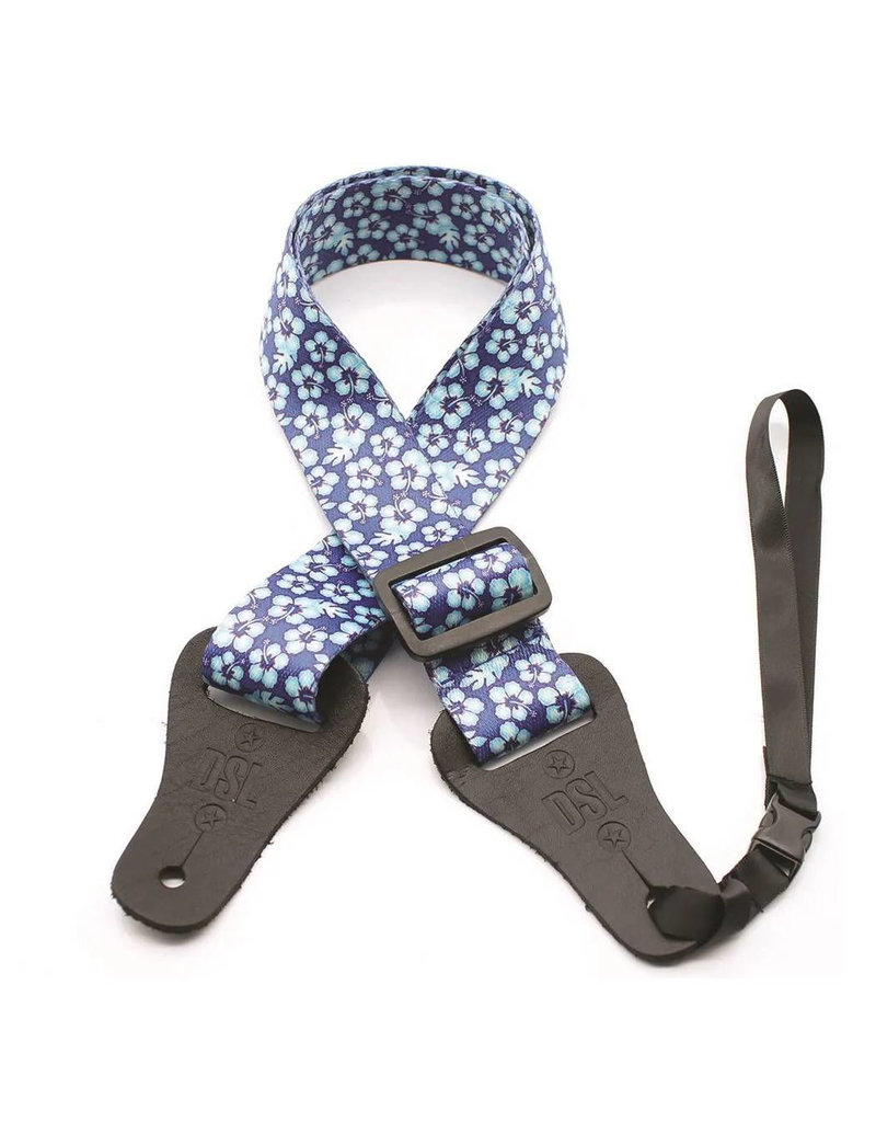 DSL Ukulele Strap Hibiscus Blue