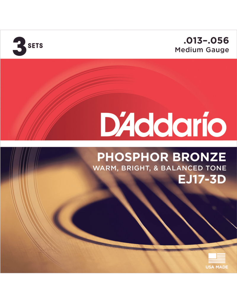 D'addario 3-Sets EJ17 Acoustic 13-56 Medium