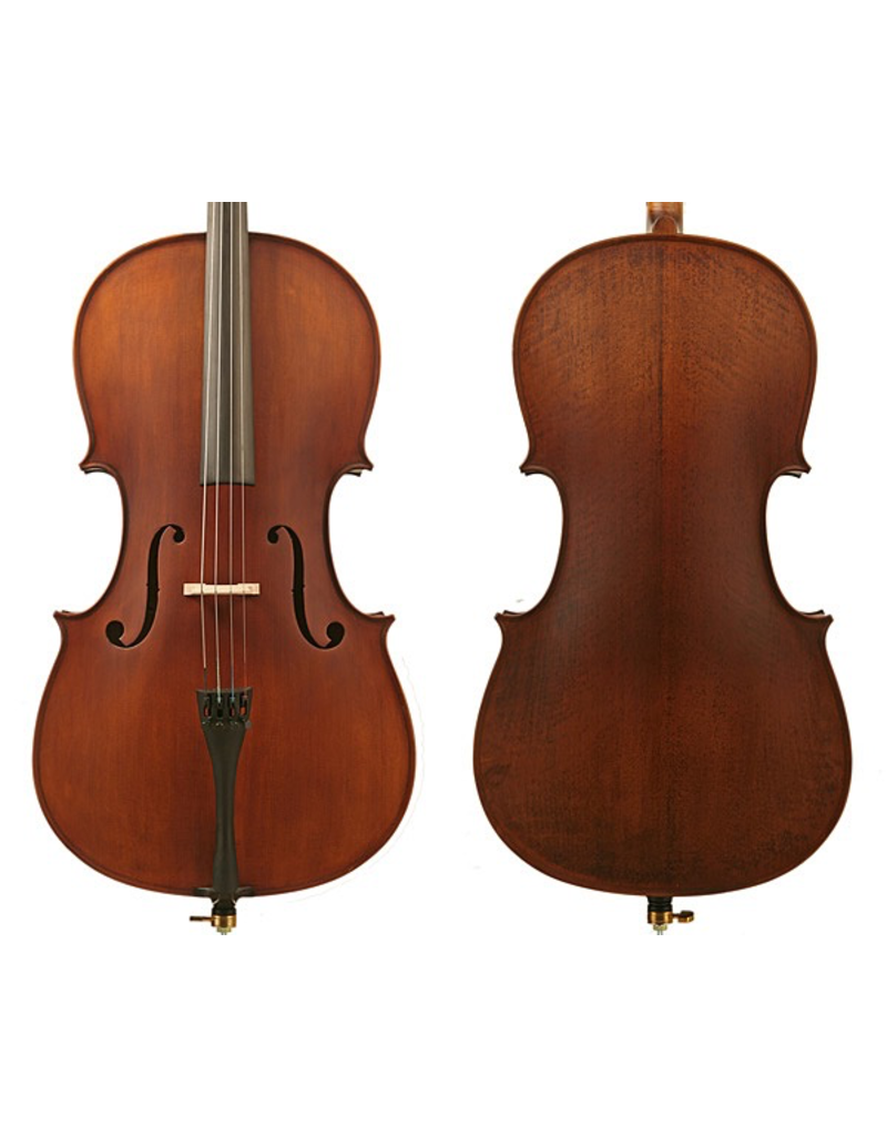 Enrico 4/4 Enrico "Student Plus II" Series Cello Outfit including lightweight case with wheels. Includes Setup