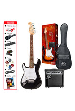 SX 4/4 LH Essex Guitar Package - Black + SX10 amp