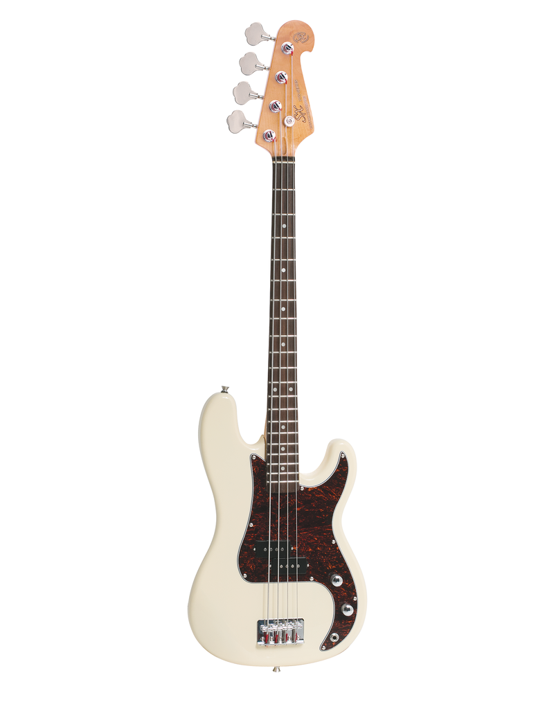 SX 3/4 Short Scale Bass P-Style with Gig Bag - Vintage White