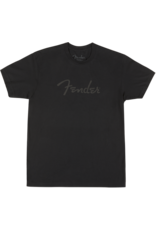 Fender Tshirt Fender Spaghetti Logo, Black on Black, L