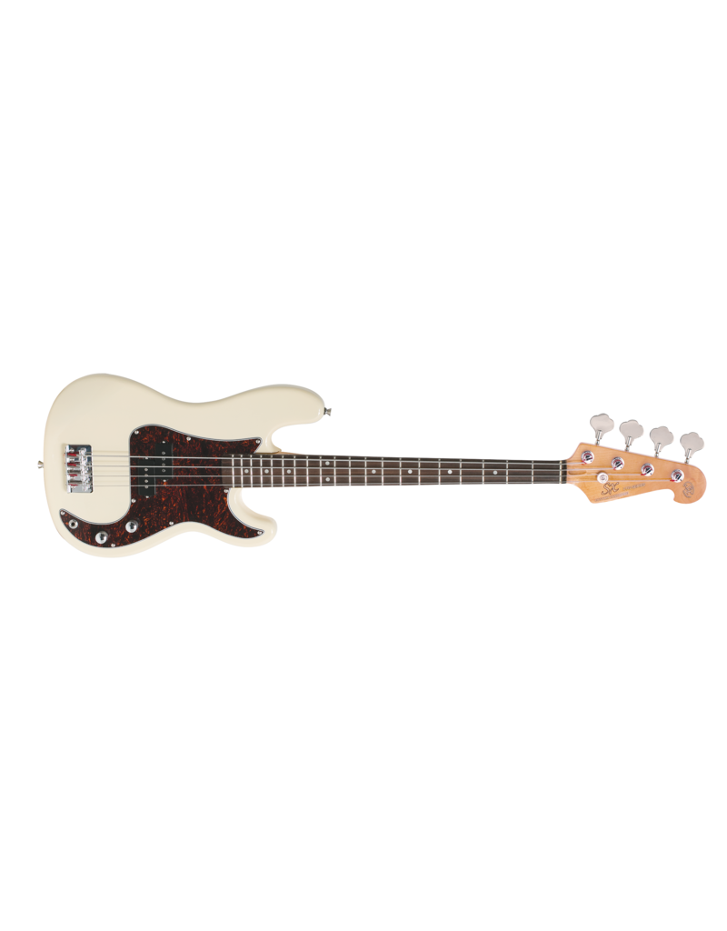 SX 3/4 Short Scale Bass P-Style with Gig Bag - Vintage White