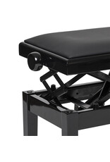 Stagg Highgloss black hydraulic piano bench with fireproof black vinyl top