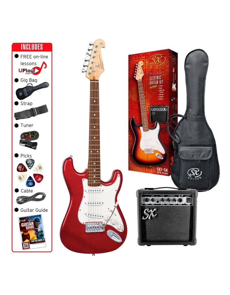 SX 3/4 Guitar Package - Candy Apple Red + SX10 Amp