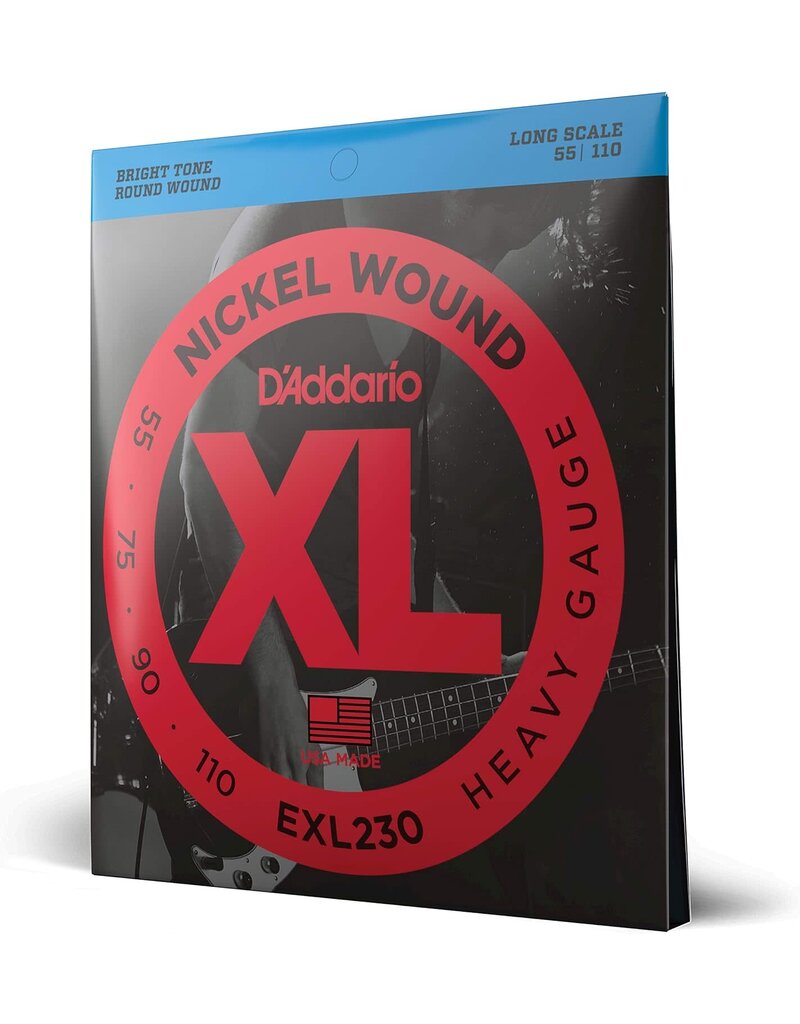 D'addario EXL230 Nickel Wound Bass Guitar Strings, Heavy, 55-110, Long Scale
