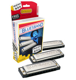 Hohner Bluesband Harmonica 3-Pce Pro Pack in the Keys C, G, A